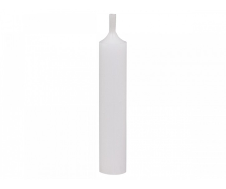 Bílá úzká krátká svíčka Short dinner white - Ø 2 *11cm / 4.5h Chic Antique