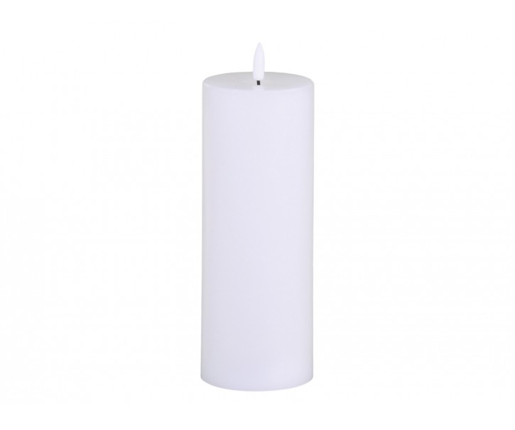 Bílá široká a vysoká svíčka na baterie Candle led - Ø 7,5 *20cm /2xAA Chic Antique