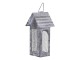 Šedá plechová antik lucerna domeček Candle house - 8*6*16 cm Chic Antique