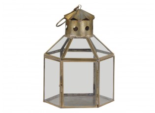 Bronzová antik kovová lucerna Churche - 16*14*22cm