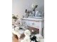 Set 3ks krémový antik kovový podnos s patinou Flowre - 40*18*5cm Chic Antique