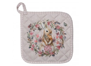 Bavlněná chňapka - podložka s králíčkem Happy Bunny - 20*20 cm