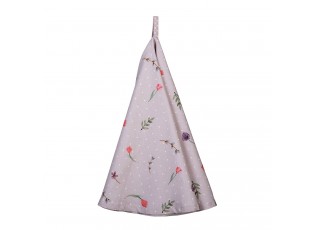 Béžová bavlněná kulatá utěrka Happy Bunny - Ø 80 cm