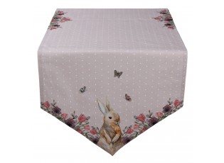Bavlněný běhoun na stůl s králíčkem Happy Bunny - 50*160 cm